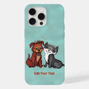 子猫と子犬、テキストの編集 iPhone 15 PRO MAXケース