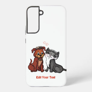 子猫と子犬、テキストの編集 SAMSUNG GALAXY S22+ケース