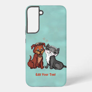 子猫と子犬、テキストの編集 SAMSUNG GALAXY S22+ケース