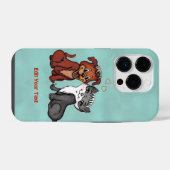 子猫と子犬、テキスト編集可 iPhoneケース (裏面横)