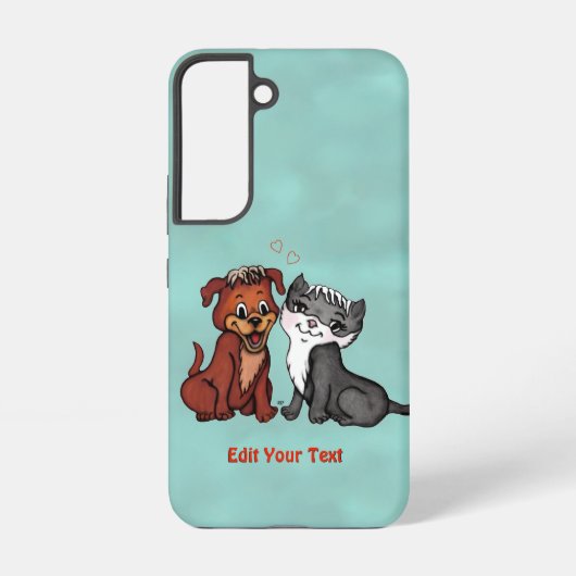 子猫と子犬, テキスト編集可 SAMSUNG GALAXYケース (裏面)