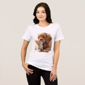 子猫と子犬 トライブレンドＴシャツ (正面全面)