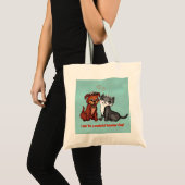 子猫と子犬 トートバッグ (正面(商品))