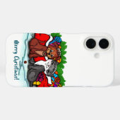 子猫と子犬、ハッピークリスマス Case-Mate iPhoneケース (裏面 (横))