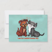子猫と子犬、ハッピーバレンタインデー! 招待状 (正面)
