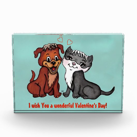 子猫と子犬 フォトブロック (正面)