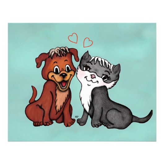 子猫と子犬 フォトプリント            (正面)