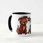 子猫と子犬 マグカップ (正面左)