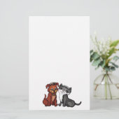 子猫と子犬 便箋 (スタンド正面)