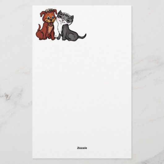 子猫と子犬 便箋 (裏面)