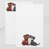 子猫と子犬 便箋 (正面/裏面)