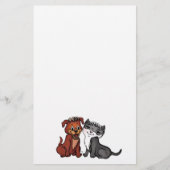 子猫と子犬 便箋 (正面)