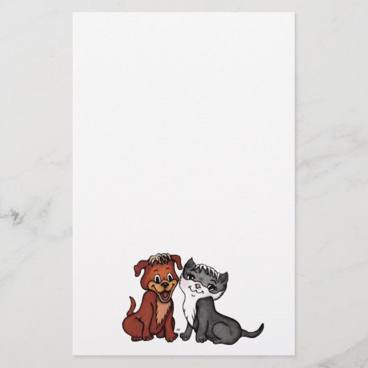 子猫と子犬 便箋 (正面)