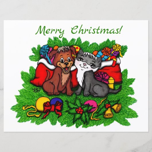 子猫と子犬、幸せなクリスマス (正面)