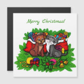 子猫と子犬、幸せなクリスマス (正面/裏面)