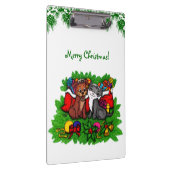 子猫と子犬、幸せなクリスマス クリップボード (右)