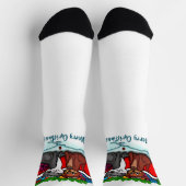 子猫と子犬、幸せなクリスマス ソックス (上部)