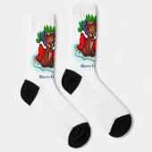 子猫と子犬、幸せなクリスマス ソックス (右)