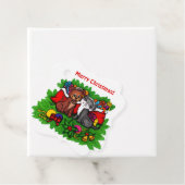 子猫と子犬、幸せなクリスマス フェイバータグ (インサイチュ)