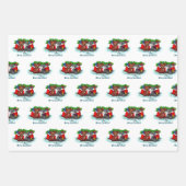 子猫と子犬、幸せなクリスマス ラッピングペーパーシート (正面3)