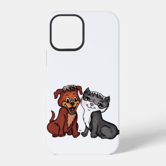 子猫と子犬 iPhoneケース (裏面)