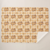 子猫と小さな鶏のパターン シェルパブランケット (正面(横))