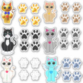 子猫と猫の手の集まり シール (正面)