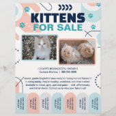 子猫と猫の販売用チラシテンプレート チラシ (正面)