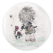 子猫と自分 セラミックノブ (正面)