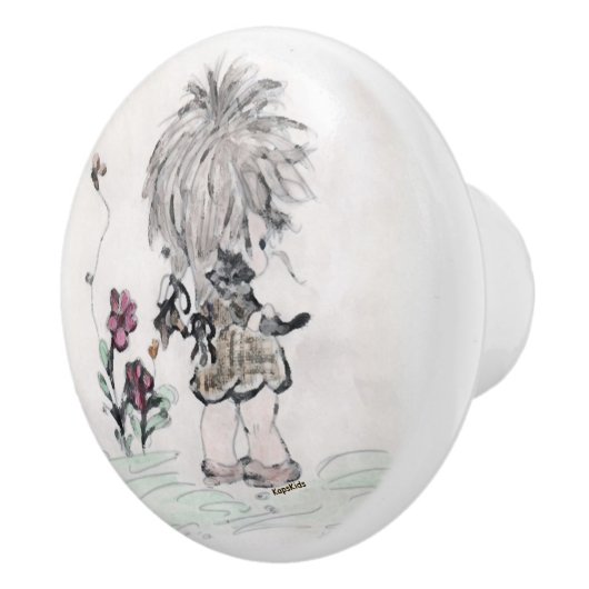 子猫と自分 セラミックノブ (右)