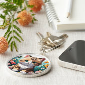 子猫と花 キーホルダー (側面)