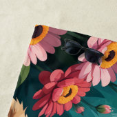 子猫と花 ビーチタオル (インサイチュ)