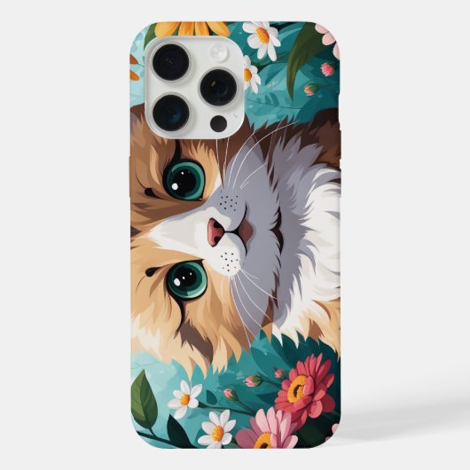 子猫と花 iPhoneケース (裏面)