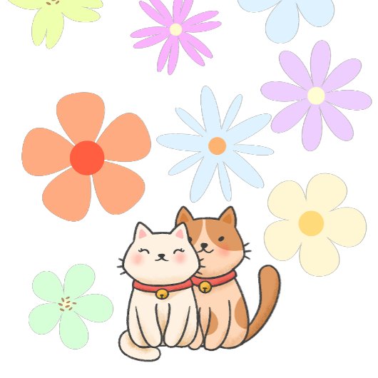 子猫と花 Tシャツ