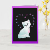 子猫と蝶のグリーティングカード カード (黄色い花)