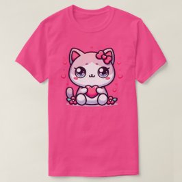 子猫にハートTシャツがある Tシャツ