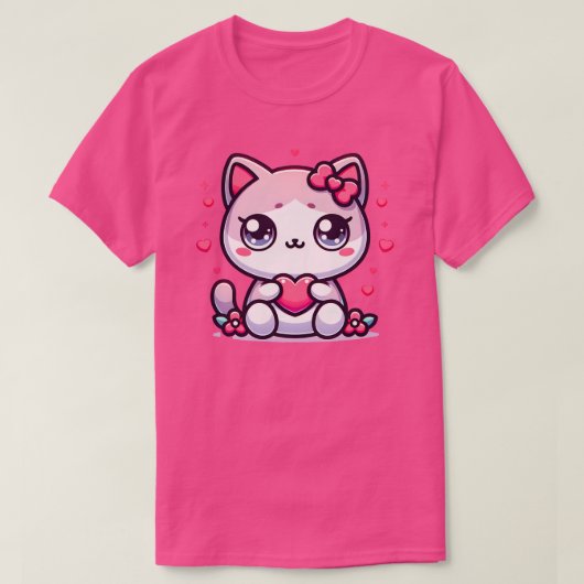 子猫にハートTシャツがある Tシャツ (デザイン正面)