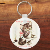 子猫に事故ウンチキーチェーン キーホルダー (正面)