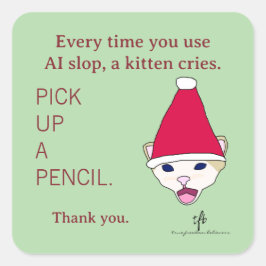 #子猫にAIスロップはさせない Xmas スクエアシール