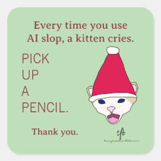 #子猫にAIスロップはさせない Xmas スクエアシール