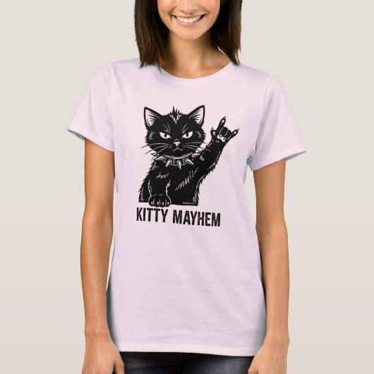 子猫のいたずら Tシャツ (正面)