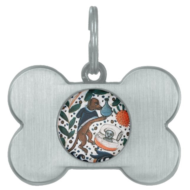 子猫のいる犬の医者 ペットネームタグ (正面)