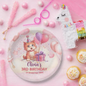 子猫のお祝い誕生日紙皿 ペーパープレート (パーティー)