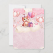 子猫のお祝い 誕生日返信カード 出欠カード (裏面)