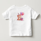 子猫のお祝い 誕生日 トドラーTシャツ (裏面)