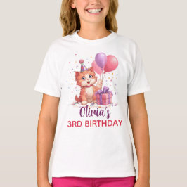 子猫のお祝い 誕生日 Tシャツ