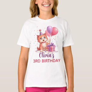 子猫のお祝い 誕生日 Tシャツ