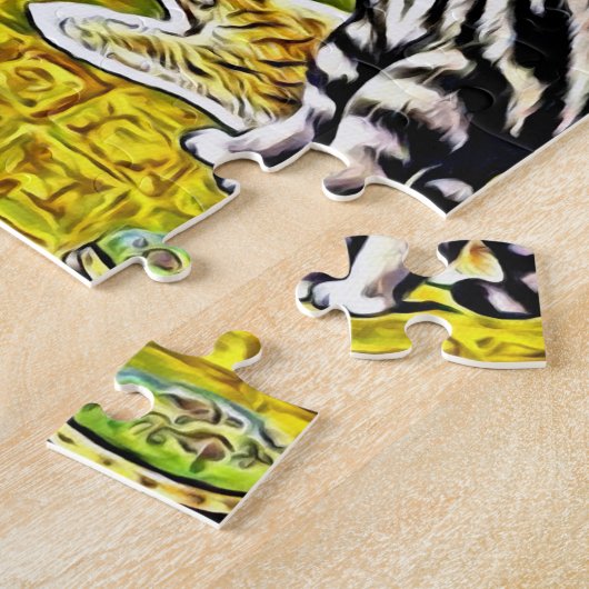 子猫のお茶会、ジグソーパズルのルイWain猫 ジグソーパズル (側面)