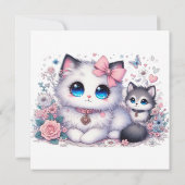 子猫のかわいいオーバーロード:きらきらした目をした猫と犬 (裏面)