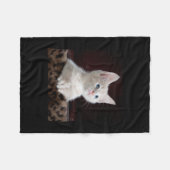 子猫のかわいいペットの顔 目 キティ猫 信仰 フリースブランケット (正面(横))